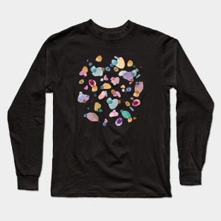 Terrazzo Watercolor Pebbles Multicolored Long Sleeve T-Shirt